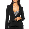 Front View Regum Cinch Waist Structured Blazer