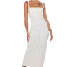 Front View Reina Pu Maxi Dress