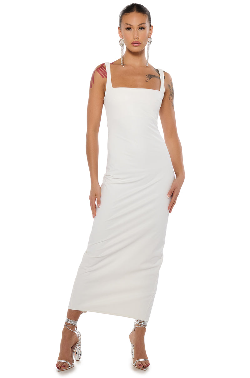 Side View Reina Pu Maxi Dress