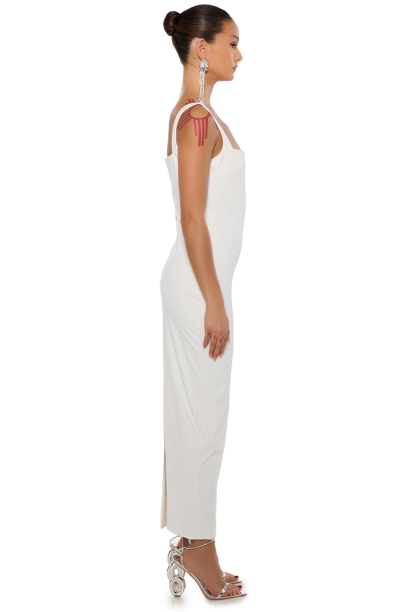 Back View Reina Pu Maxi Dress