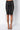 Front View Remarkable Satin Midi Skirt in Black