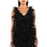 Front View Rendezvous Sleeveless Feather Mini Dress