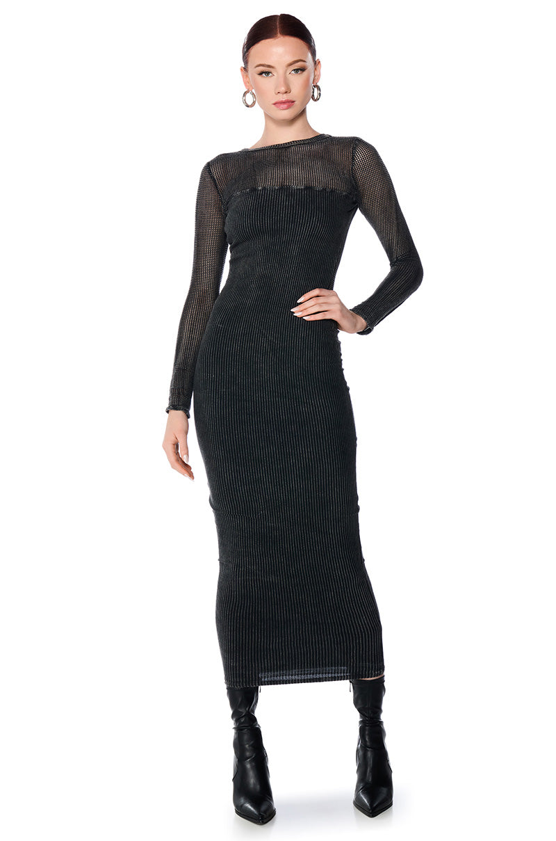 Front View Renee Mesh Knit Midi Dress 0