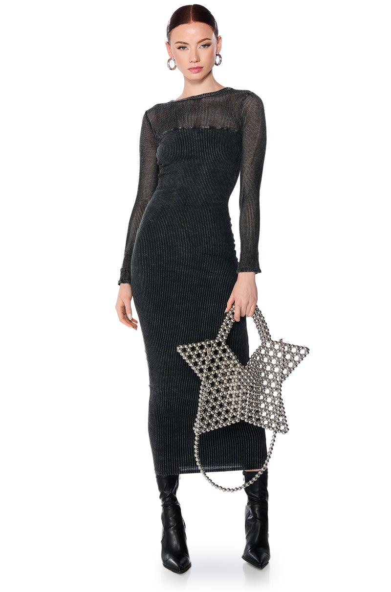 Side View Renee Mesh Knit Midi Dress 1