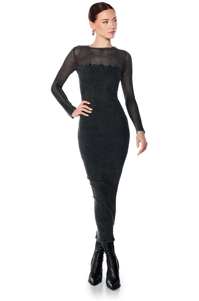 Back View Renee Mesh Knit Midi Dress 2