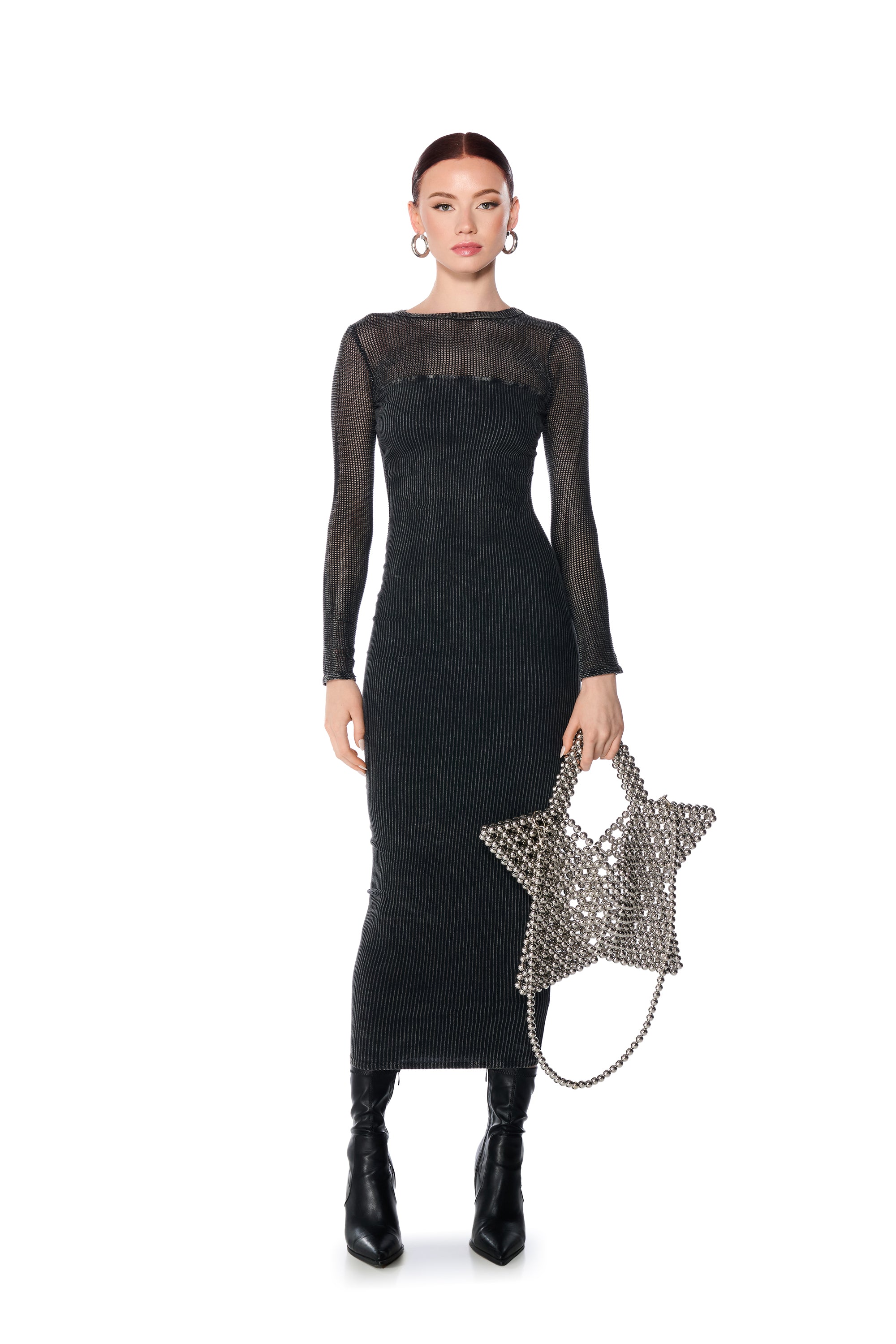 Extra View Renee Mesh Knit Midi Dress 6