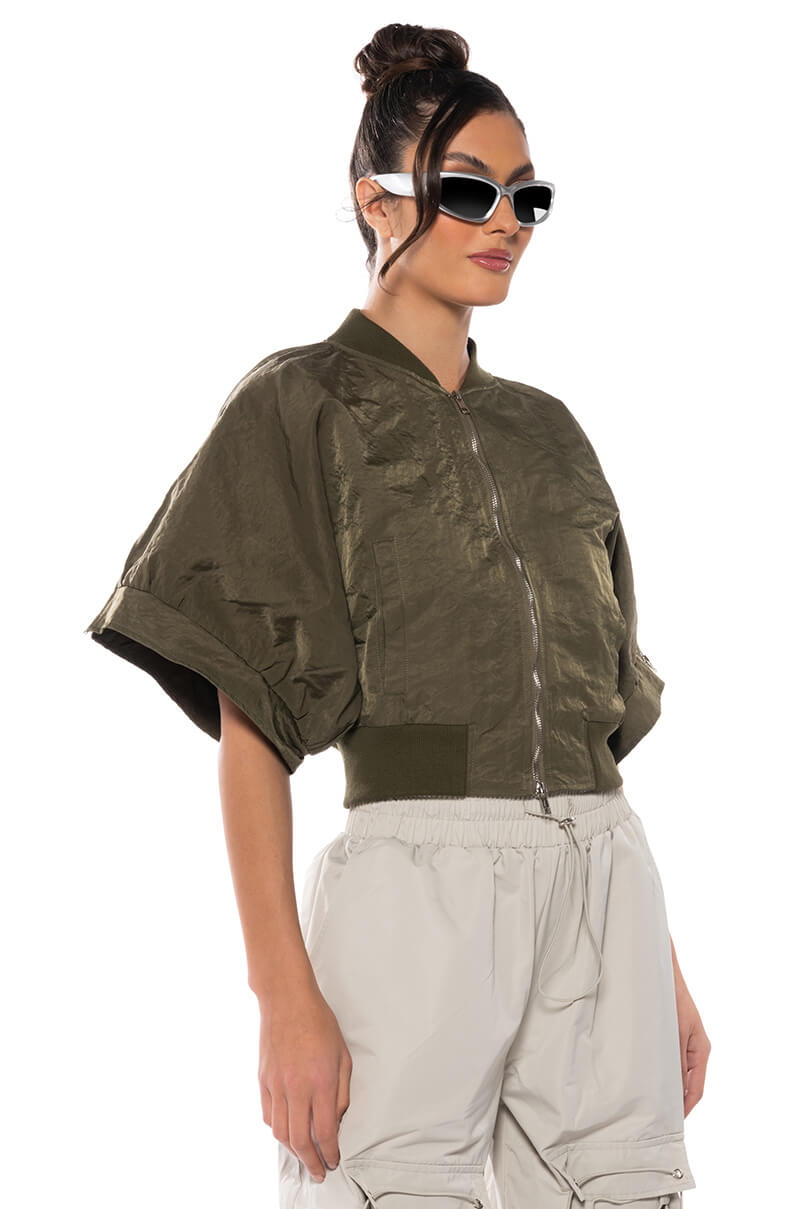 Side View Reporting For Duty Short Sleeve Bomber