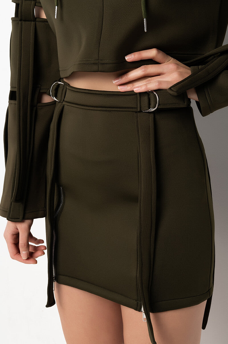 Extra View Reporting For Duty Strappy Scuba Mini Skirt