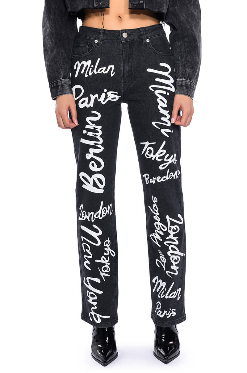 Front View Represent High Rise Straight Leg Jean