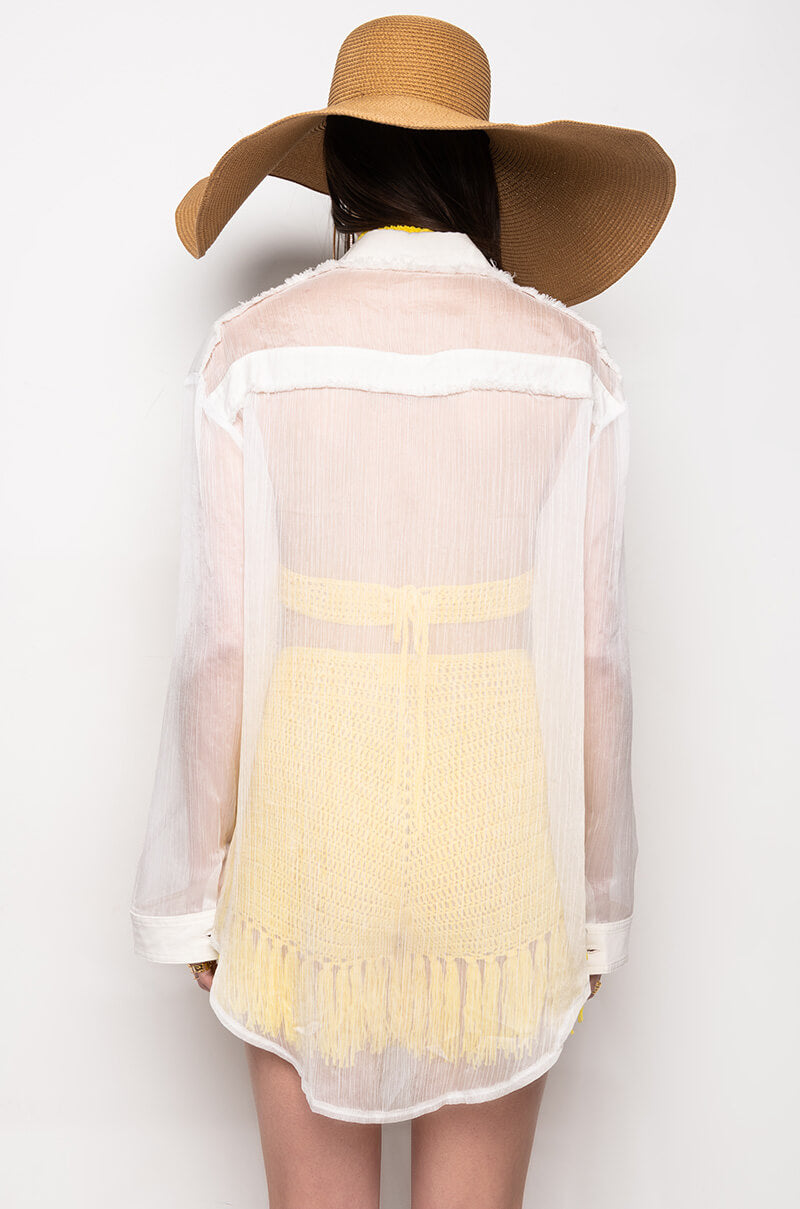 Extra View Resort Aria Oversized Button Down Blouse