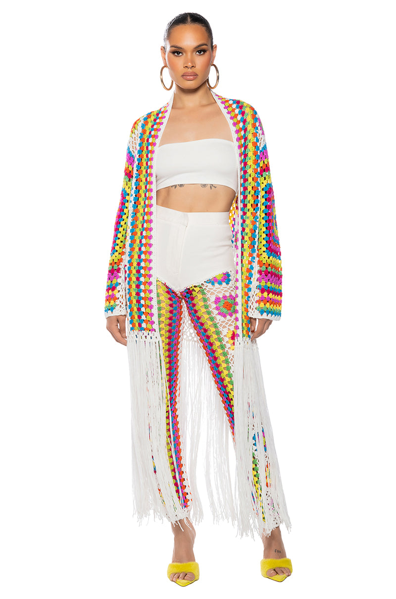 Front View Resort Aruba Crochet Cardigan