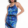 Front View Resort Go Gina Satin Scarf Print Midi Dress
