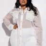 Front View Resort Plus Aria Oversized Button Down Blouse