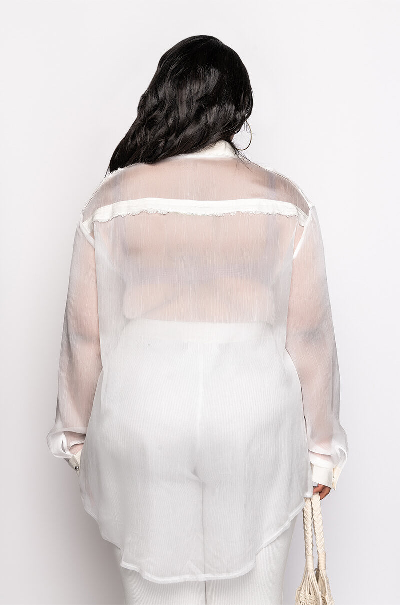 Full View Resort Plus Aria Oversized Button Down Blouse