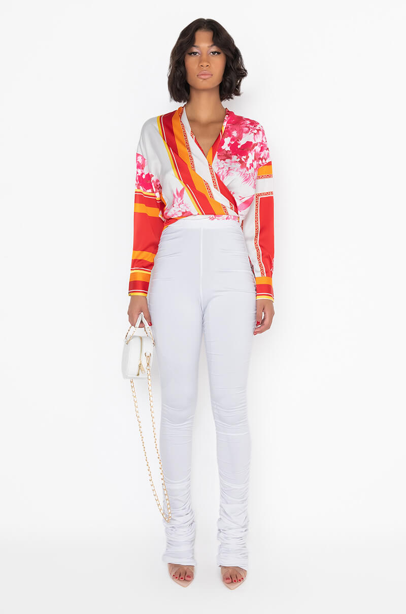Extra View Resort Vibes Tie Front Top
