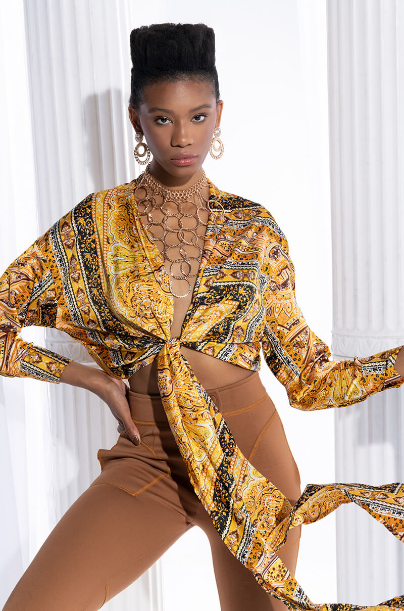 Front View Resort Vibes Tie Front Top