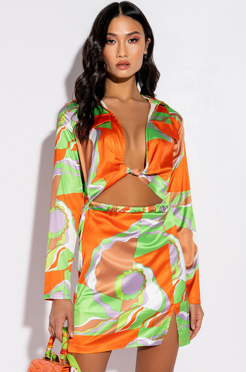 RETRO BABE STRETCH SATIN MINI DRESS view 0