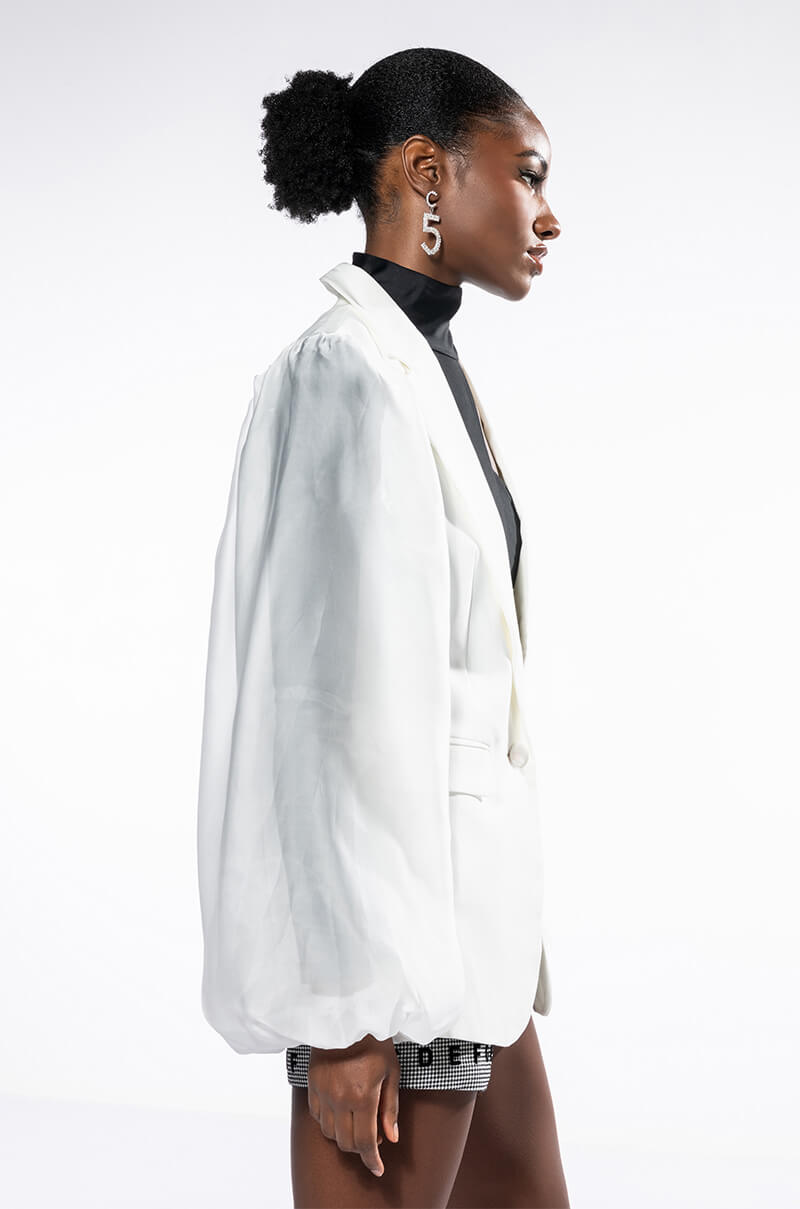 Extra View Retro Romance Chiffon Sleeve Blazer