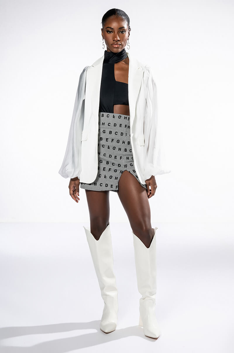 Extra View Retro Romance Chiffon Sleeve Blazer