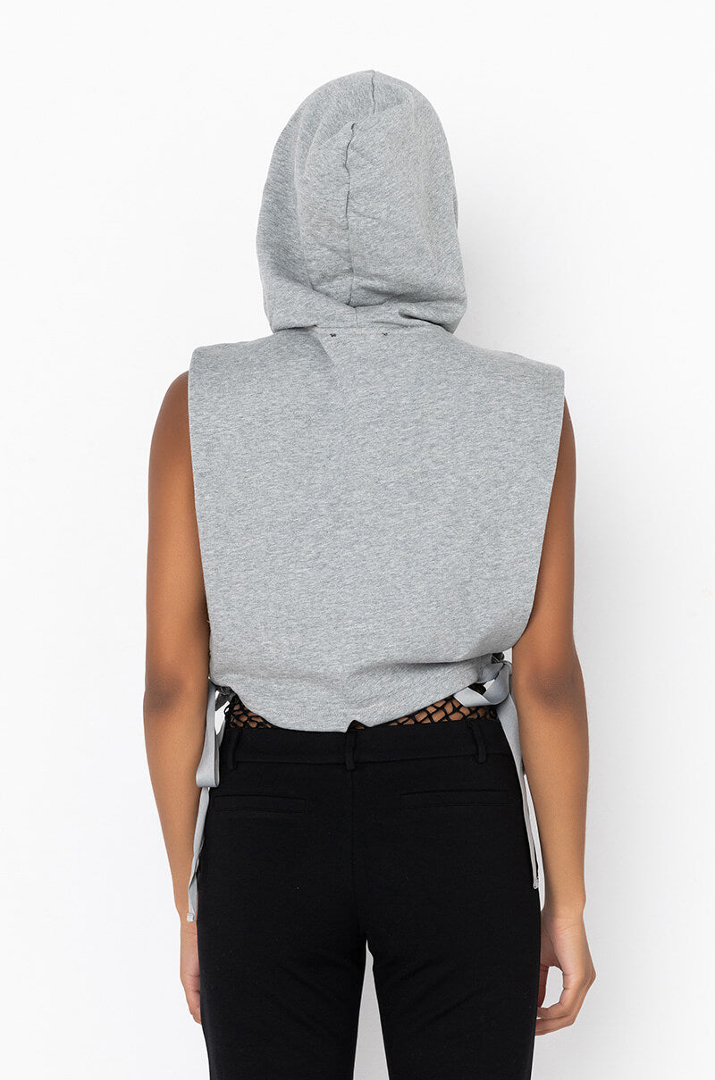 Full View Reverse The Time 2.0 Cropped Sleeveless Hoodie 4
