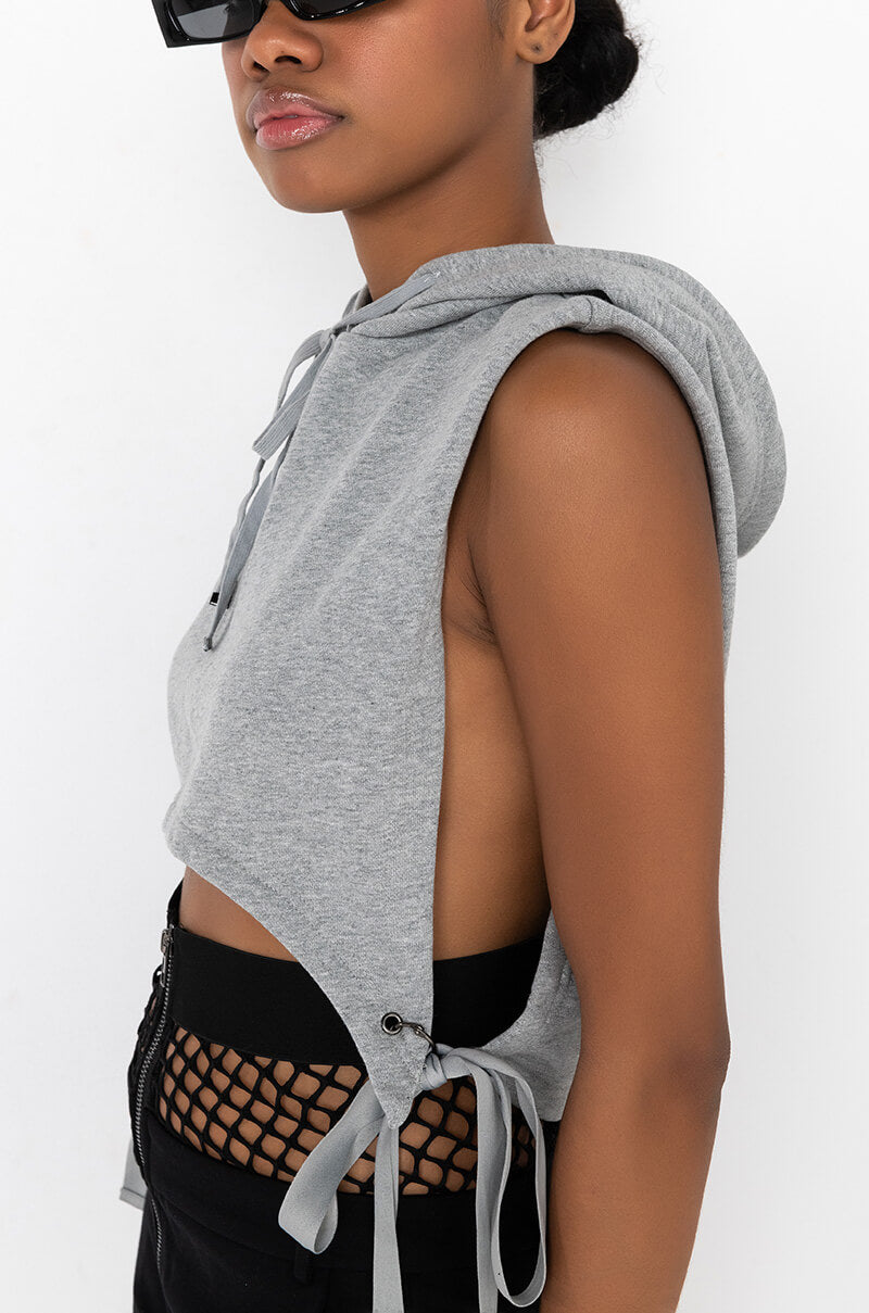 Extra View Reverse The Time 2.0 Cropped Sleeveless Hoodie 5