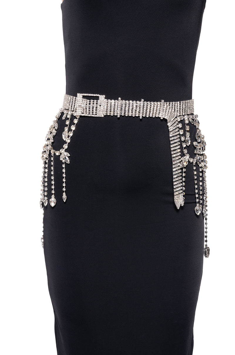 Front View Rhinestone Babe Crystal Belt 0