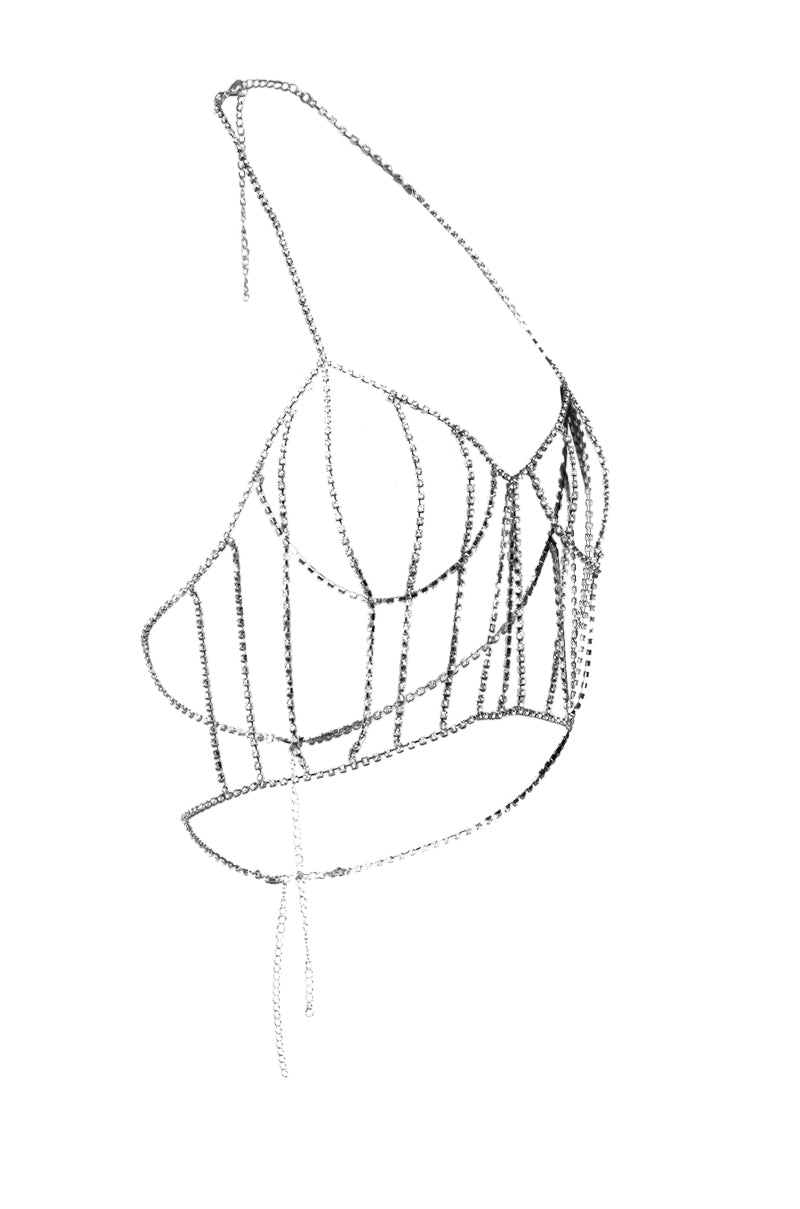 Detail View Rhinestone Corset Body Chain 3