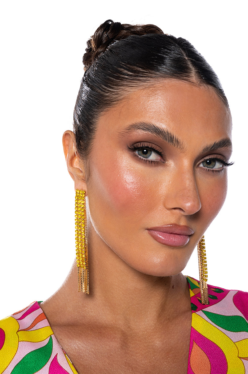 Front View Rhinestone Dangle Earring