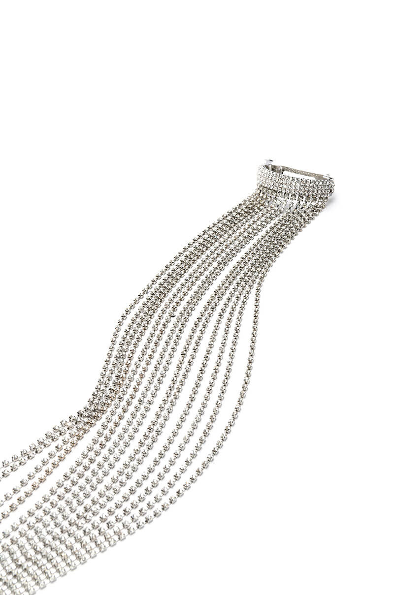 Back View Rhinestone Fringe Hair Pony Pin