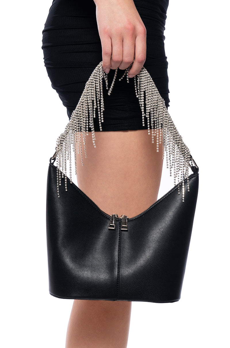 RHINESTONE WATERFALL PURSE view 0