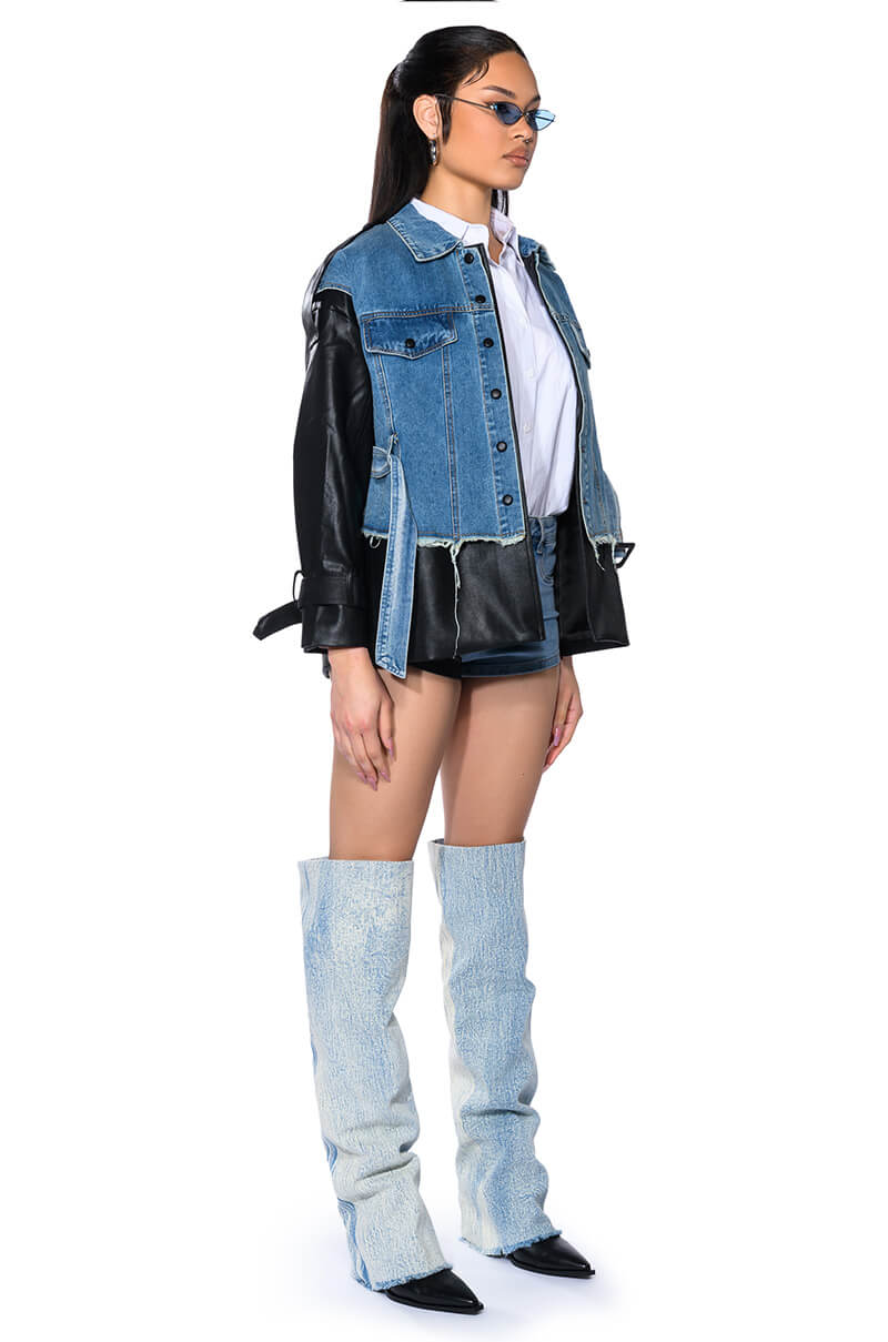 Full View Rhode Mix Media Denim Shacket