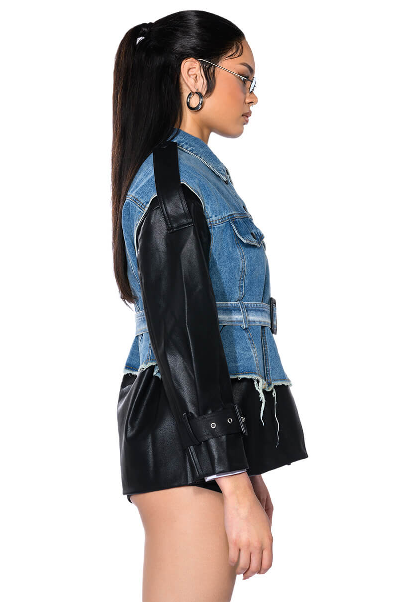 Extra View Rhode Mix Media Denim Shacket