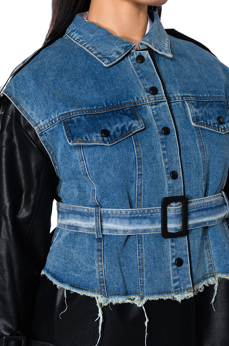 Extra View Rhode Mix Media Denim Shacket