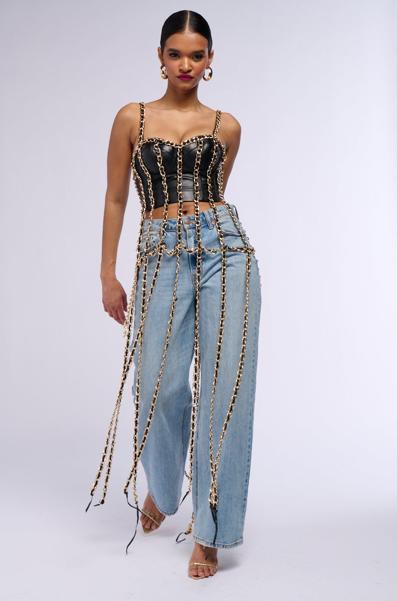 RICH ENERGY LONG CHAIN BUSTIER TOP view 0