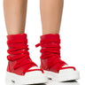 Front View Richie Lace Up High Top Sneaker In Red