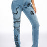 Front View Right Call Painted High Rise Skinny Jeans