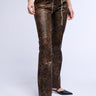 Front View Right Kinda Wrong Distressed Faux Leather Trousers