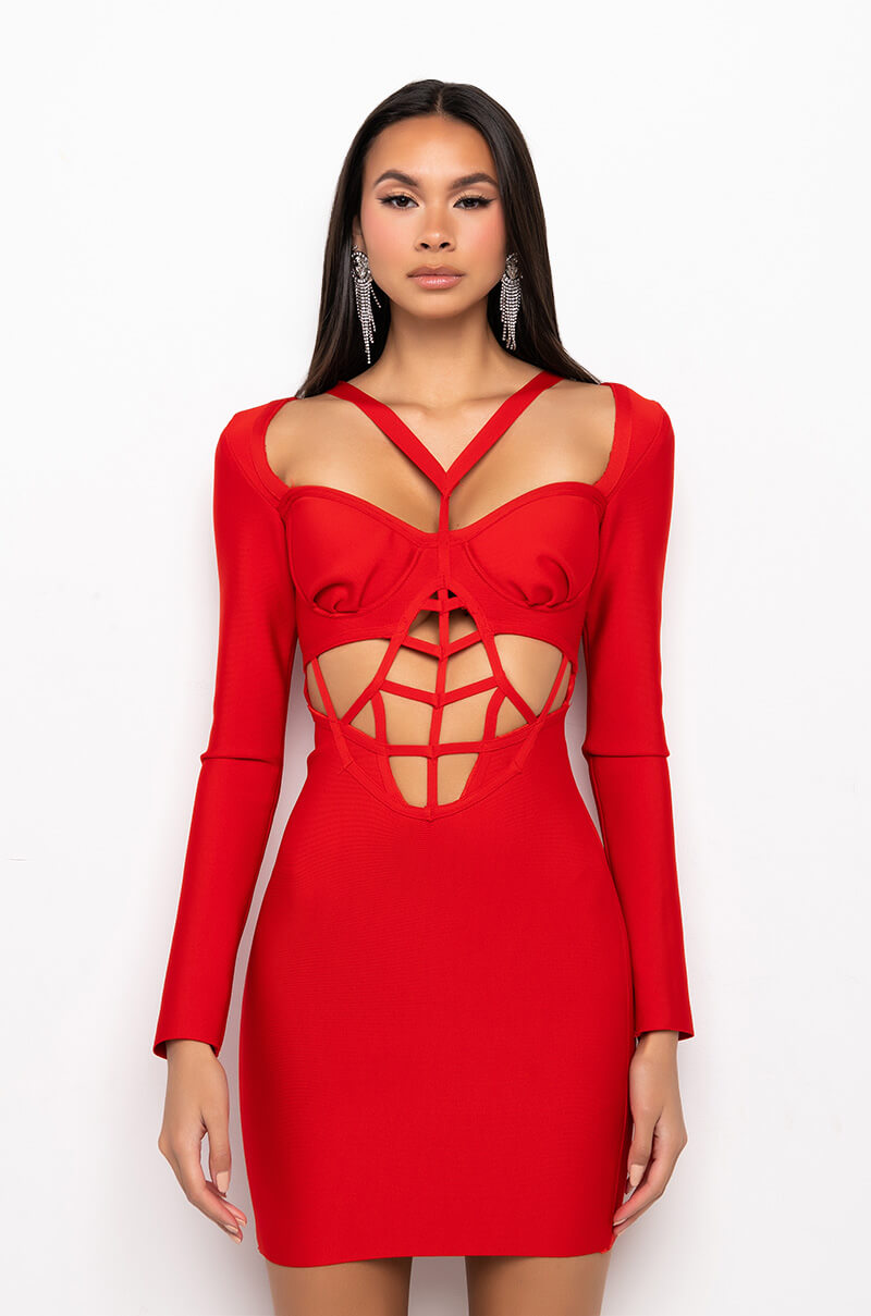 RIGHT PLACES BANDAGE LACE UP MINI DRESS AKIRA RIGHT PLACES BANDAGE LACE UP MINI DRESS AKIRA
