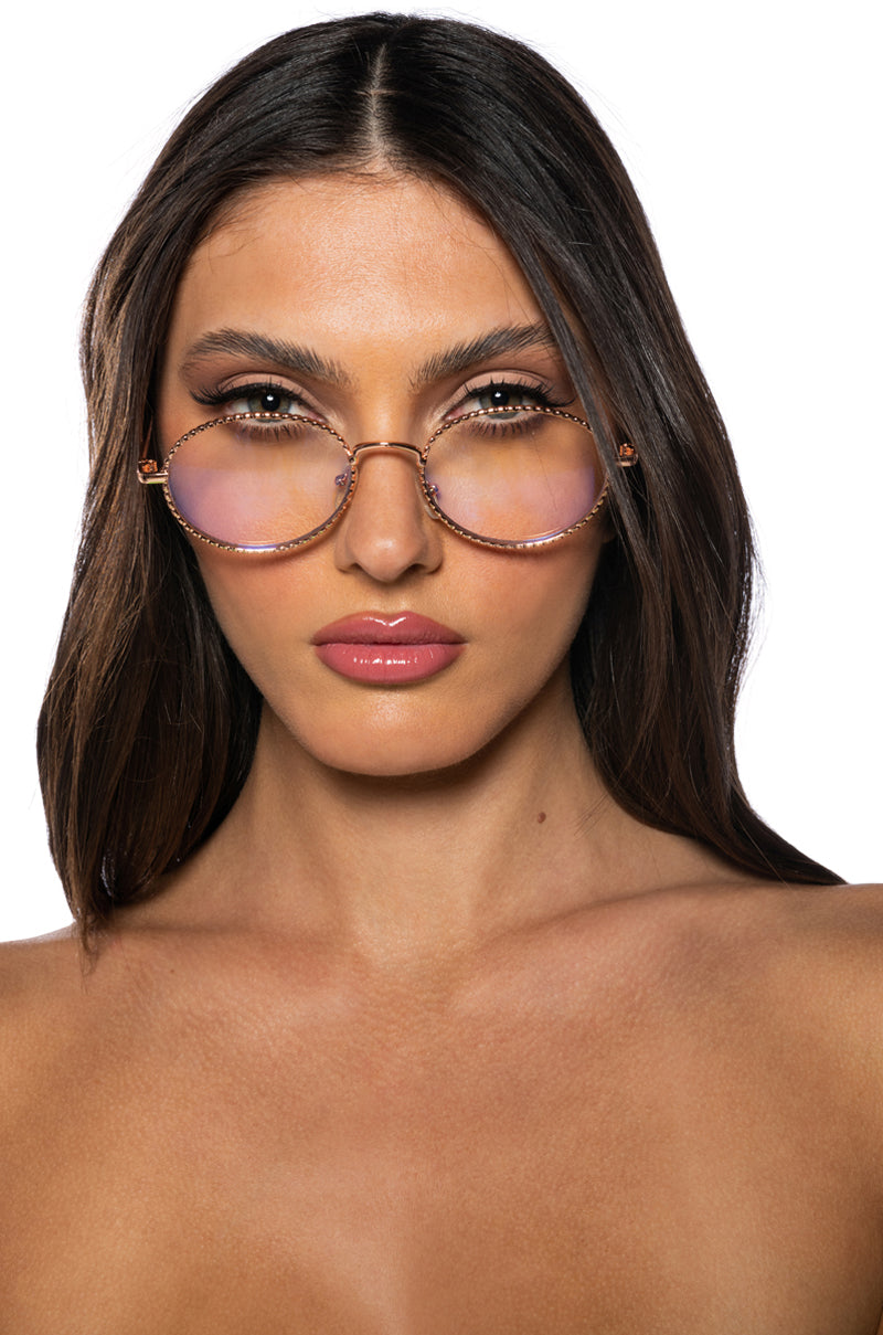 Front View Right Through Me Eyewear In Rose Gold
