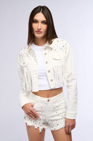 ☆RAIVE☆RING BUTTON CROP JACKET rilee-embellished-denim-crop-