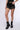 Front View Rilee Embellished Denim Shorts In Black