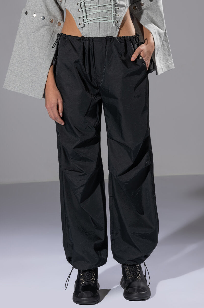 Front View Riley Wide Leg Parachute Pant 1