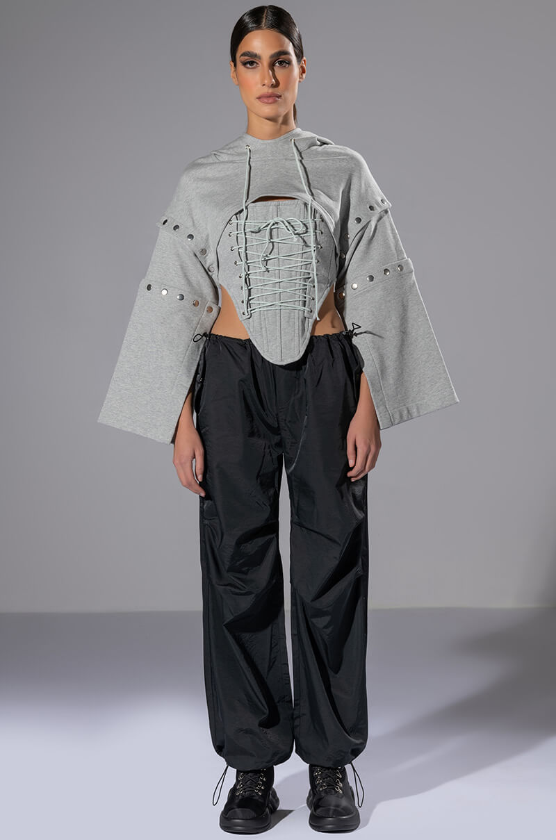 Back View Riley Wide Leg Parachute Pant 4