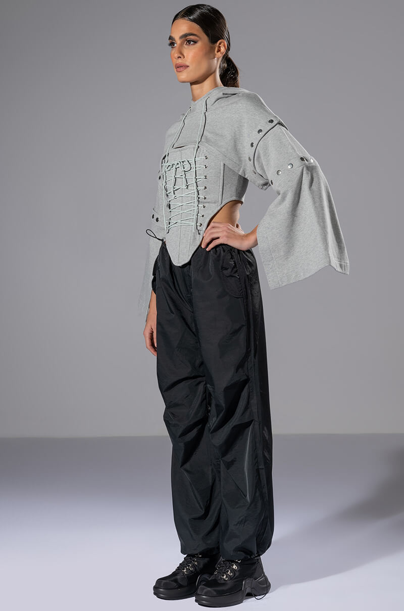 Detail View Riley Wide Leg Parachute Pant 7