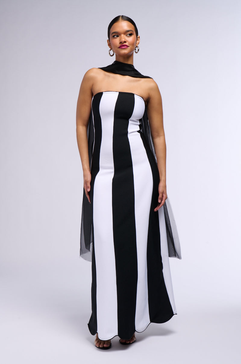 RING LEADER STRIPED MAXI DRESS – AKIRA