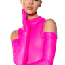 Front View Rio Faux Leather Glove In Pink