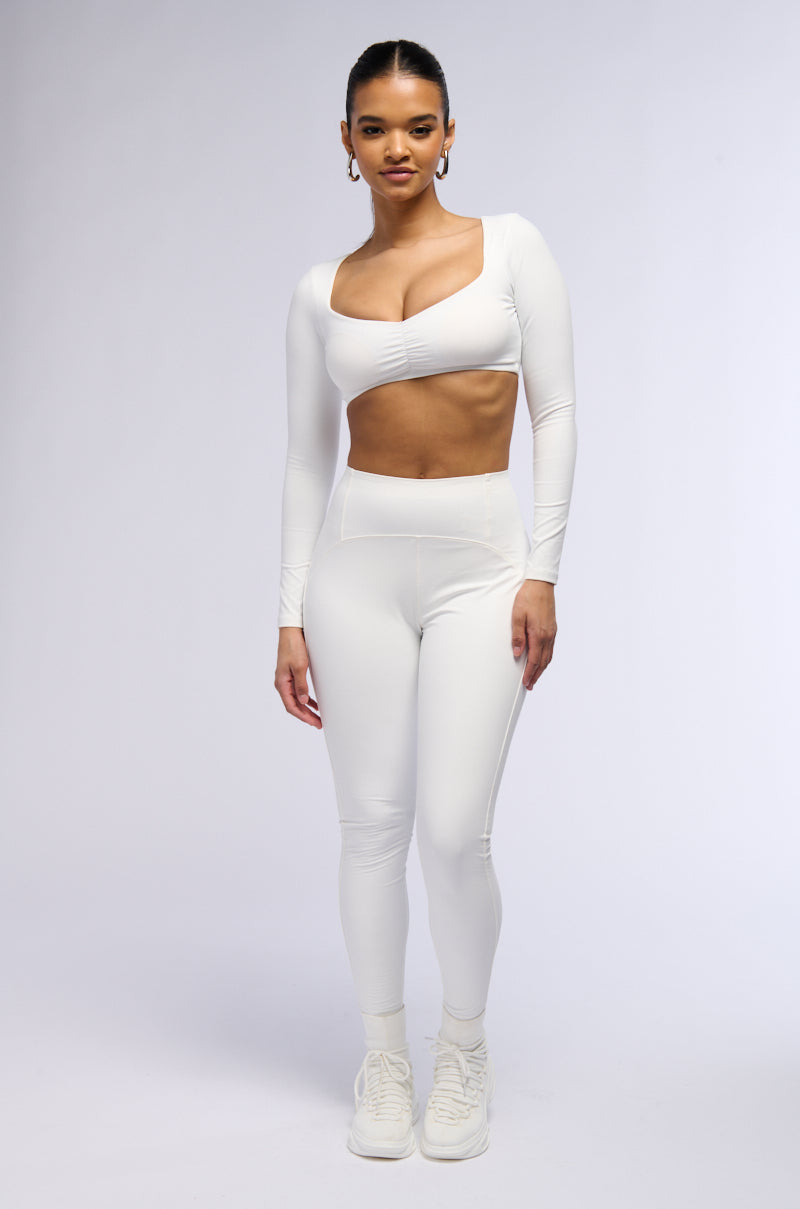 Full View Rio Faux Leather High Rise Legging In White