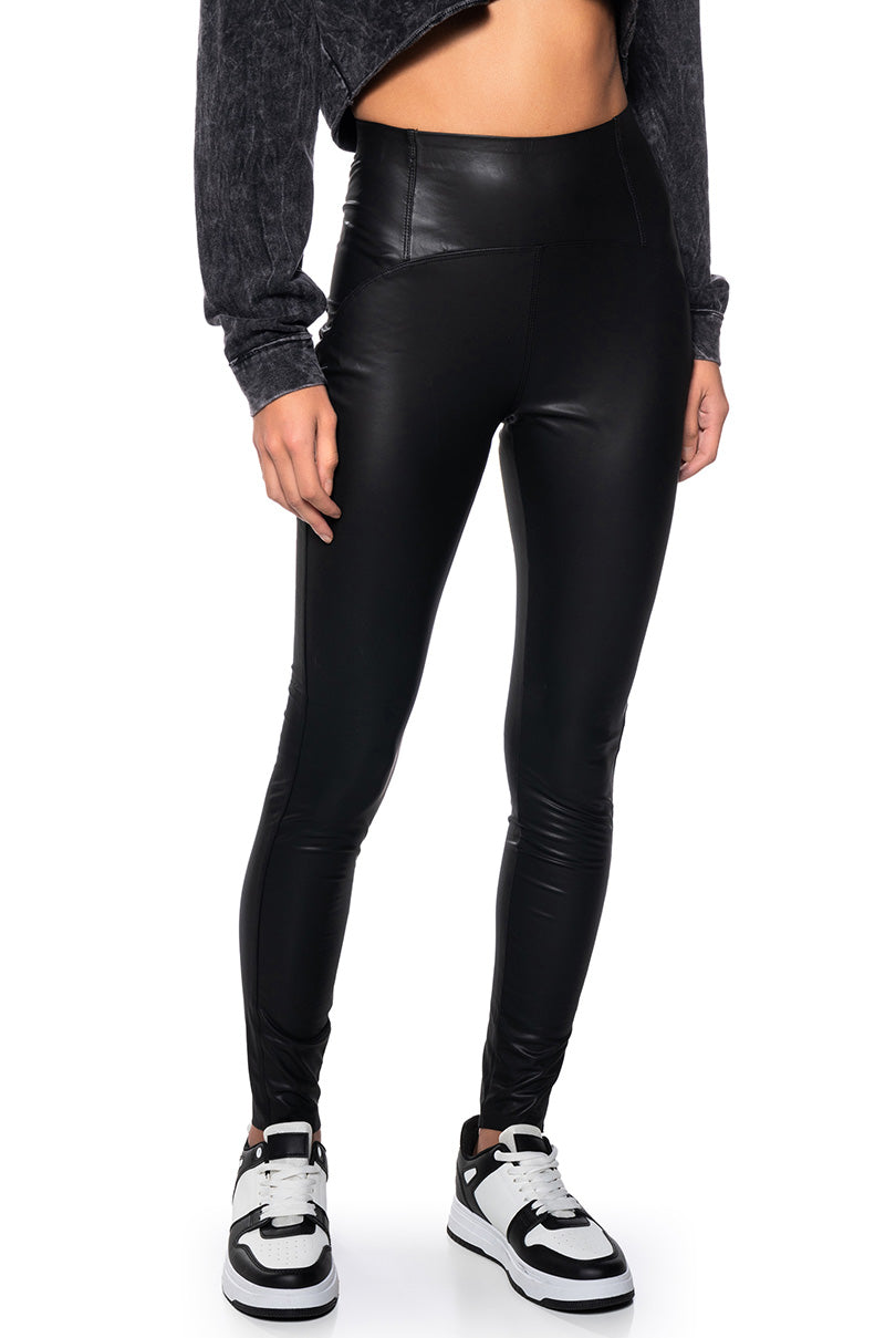 urban classics biker leggings AKIRA Rio High Rise Legging With 4 Way Stretch | Black