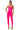 Back View Rio Neon High Rise Legging With 4 Way Stretch In Neon Pink