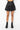 Front View Rio Pleated Faux Leather Mini Skirt